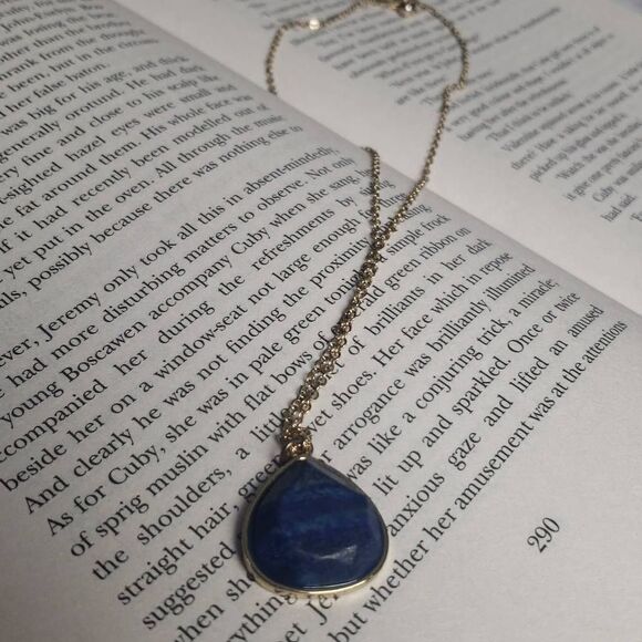 Navy Blue Faux Gemstone Necklace by Charming Charlie - Picture 2 of 6